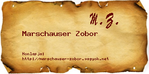 Marschauser Zobor névjegykártya